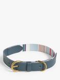 John Lewis Half Stripe Leather Dog Collar, Blue