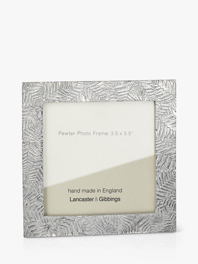 Lancaster and Gibbings Fern Leaf Pewter Photo Frame, 3.5 x 3.5" (9 x 9cm), Silver