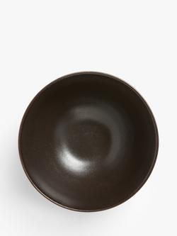 John Lewis Reactive Glaze Stoneware Footed Ramen Bowl, 18cm, Black - view 2, Black