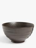 John Lewis Reactive Glaze Stoneware Footed Bowl, 12cm, Black