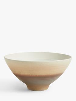 John Lewis Two Tone Stoneware Footed Bowl, 16.8cm, Natural, Natural