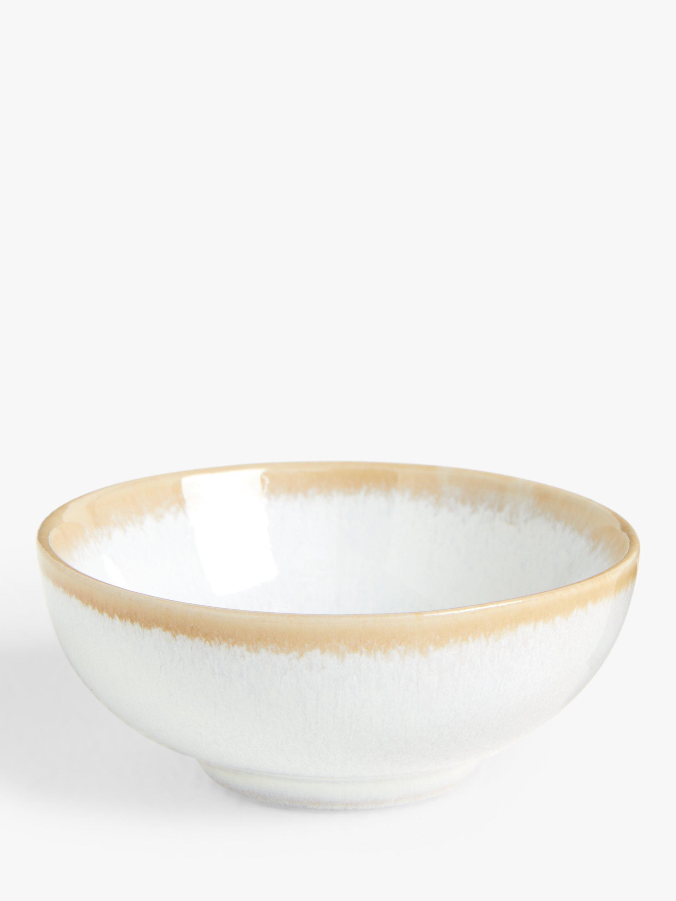 John Lewis Contrast Rim Stoneware Dip Bowl, 7.4cm, White