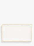 John Lewis Contrast Rim Stoneware Rectangular Platter, 23cm, White