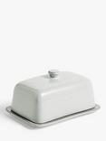 John Lewis Leckford Stoneware Butter Dish, Grey