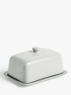 John Lewis Leckford Stoneware Butter Dish, Grey, Grey