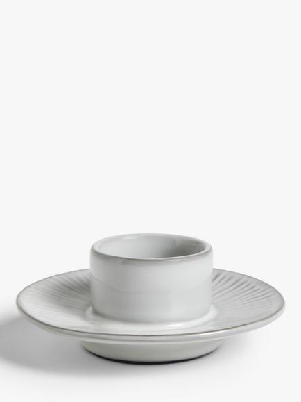 John Lewis Leckford Stoneware Egg Cup, Grey, Grey