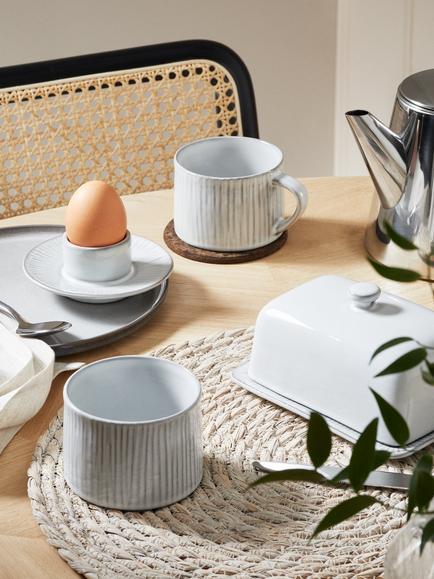 John Lewis Leckford Stoneware Egg Cup, Grey - view 2, Grey