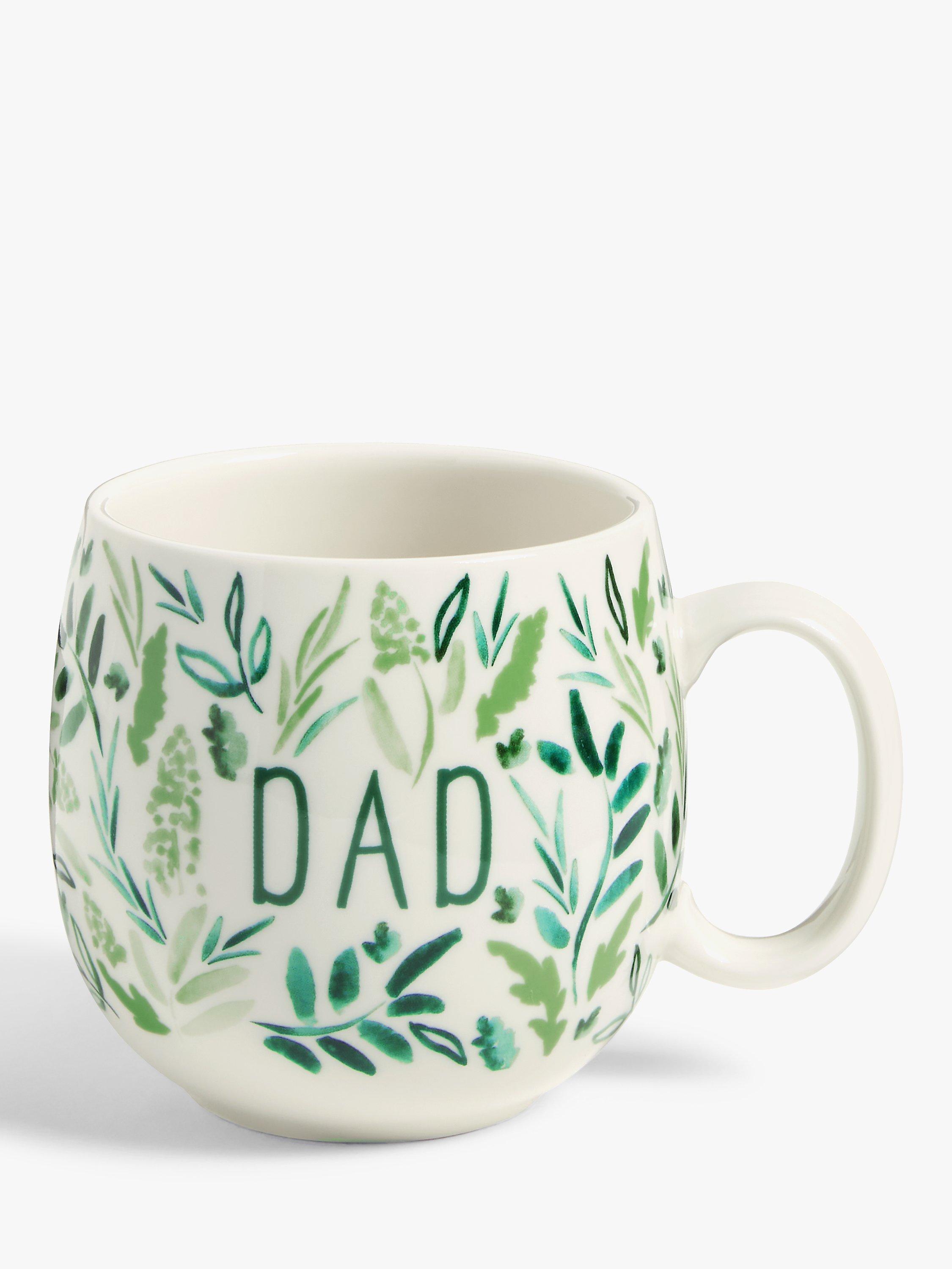 John Lewis New Country 'Dad' Fine China Mug, 450ml, Green