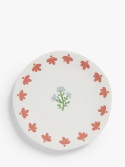 John Lewis Flora Fine China Side Plate, 20cm, Blue/Multi, Multi