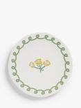 John Lewis Flora Fine China Side Plate, 20cm, Yellow/Multi