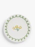 John Lewis Flora Fine China Side Plate, 20cm, Yellow/Multi