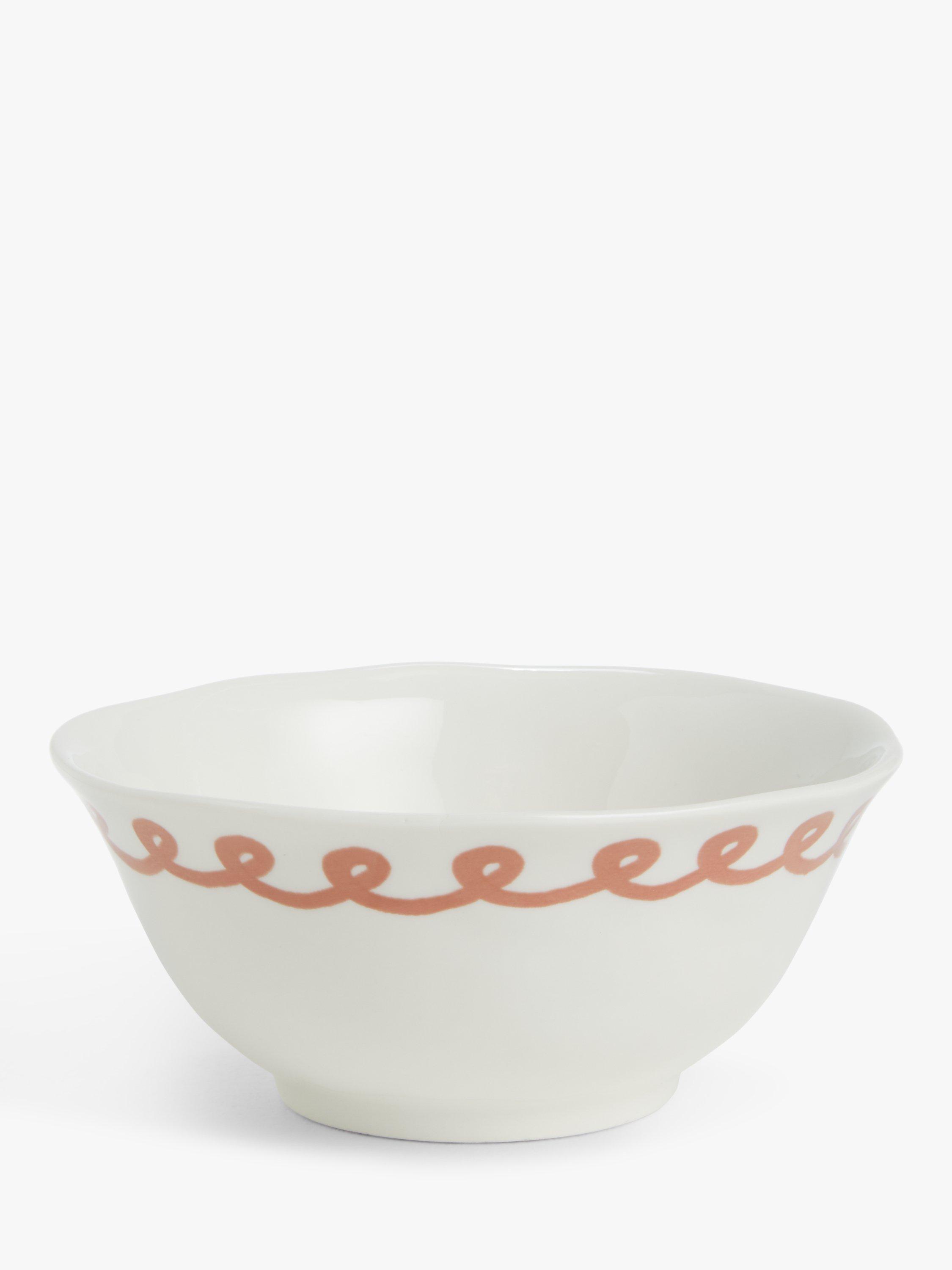 John Lewis Flora Fine China Cereal Bowl, 14.8cm, Rose/White