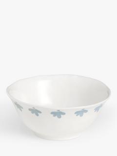 John Lewis Flora Fine China Cereal Bowl, 14.8cm, Blue/Multi