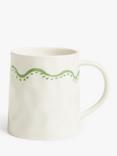 John Lewis Flora Fine China Mug, 405ml, Spring Green