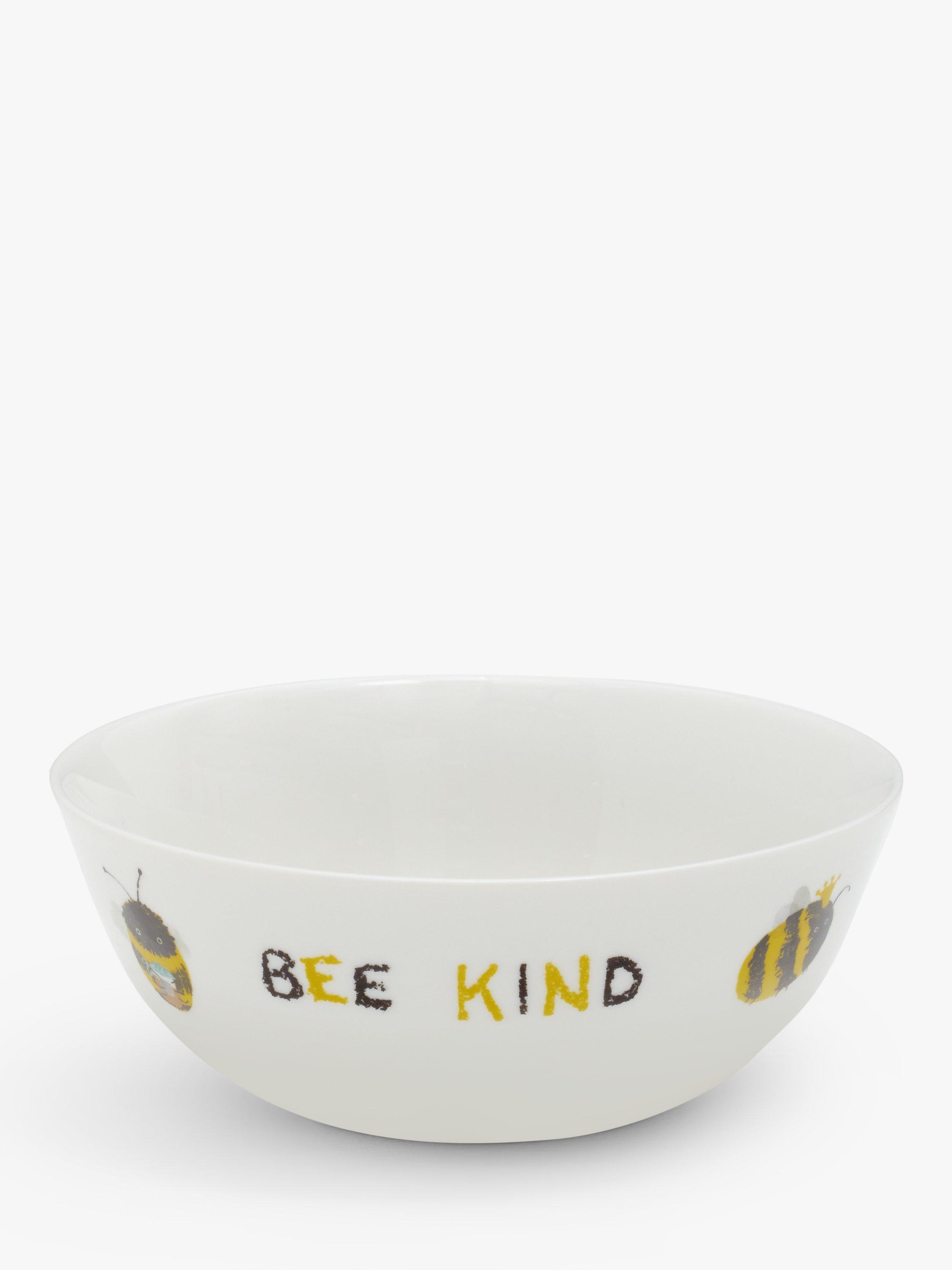 John Lewis Kids' Leckford Fine China Bee Bowl, 13cm, Multi