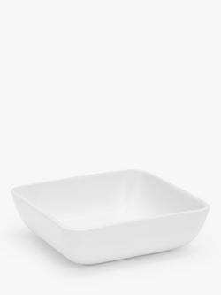 John Lewis Eat Porcelain Square Serving Dish, 20cm, White, White