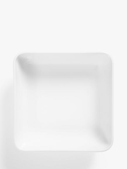 John Lewis Eat Porcelain Square Serving Dish, 20cm, White - view 2, White