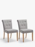 John Lewis Margo Button Back Dining Chair, FSC-Certified (Beech Wood), Brushed Tweed. Set of 2