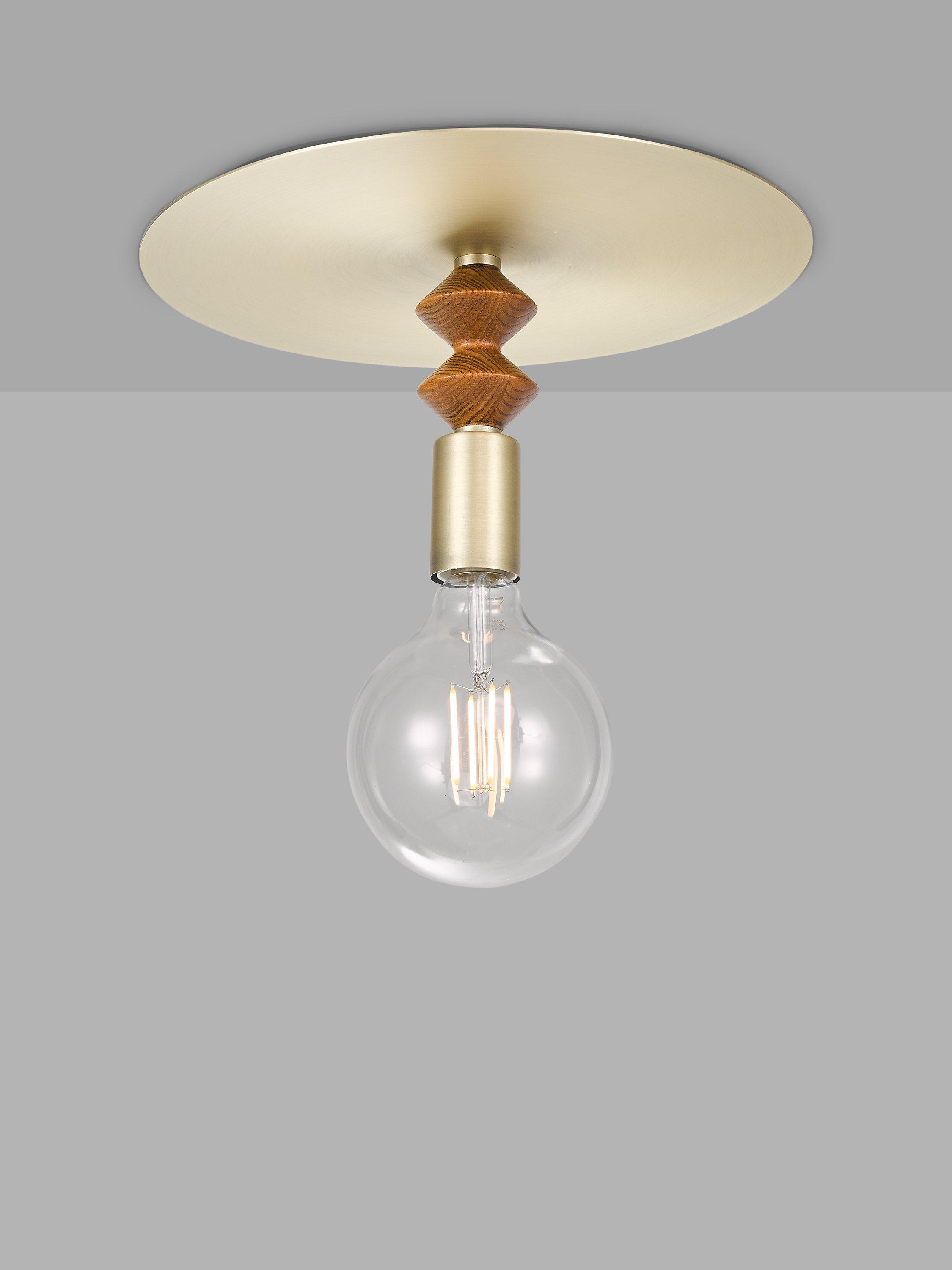 Swoon Franklin Pendant Ceiling Light, Brass/Wood