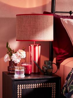 John Lewis + Matthew Williamson Candy Stripe Table Lamp - view 2, Red/Pink
