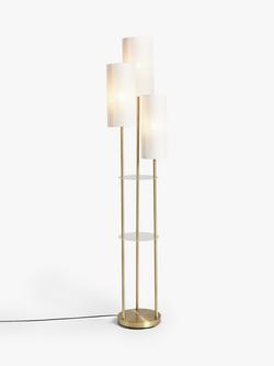 John Lewis Cluster Trio Shelf Floor Lamp, Brass, Brass