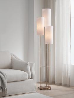 John Lewis Cluster Trio Shelf Floor Lamp, Brass - view 2, Brass