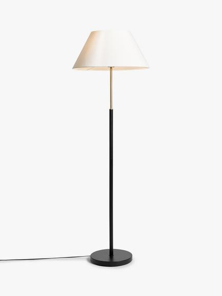 John Lewis Tapered Shade Floor Lamp, Black/Brass, Black/Brass