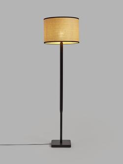John Lewis Serenity Natural Woven Floor Lamp, Black/Natural