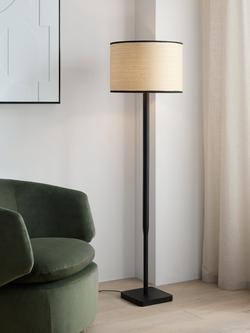 John Lewis Serenity Natural Woven Floor Lamp - view 2, Black/Natural