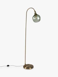 John Lewis Cartmel Textured Glass Floor Lamp, Olive