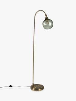 John Lewis Cartmel Textured Glass Floor Lamp, Olive