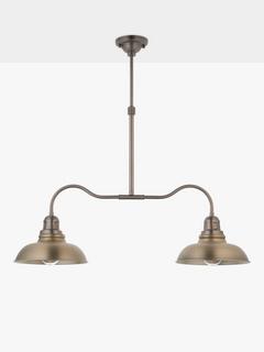 John Lewis Millhouse 2 Arm Diner Ceiling Light, Antique Brass