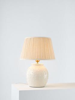 John Lewis Seafoam Ceramic Table Lamp, White/Natural, White/Natural