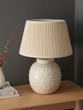 John Lewis Seafoam Ceramic Table Lamp, White/Natural