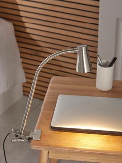 John Lewis Metal Clip Table Lamp, Chrome - view 2, Chrome