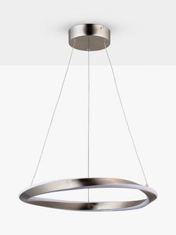 John Lewis Wrap LED Hoop Ceiling Light, Brushed Aluminium, Brushed Aluminium