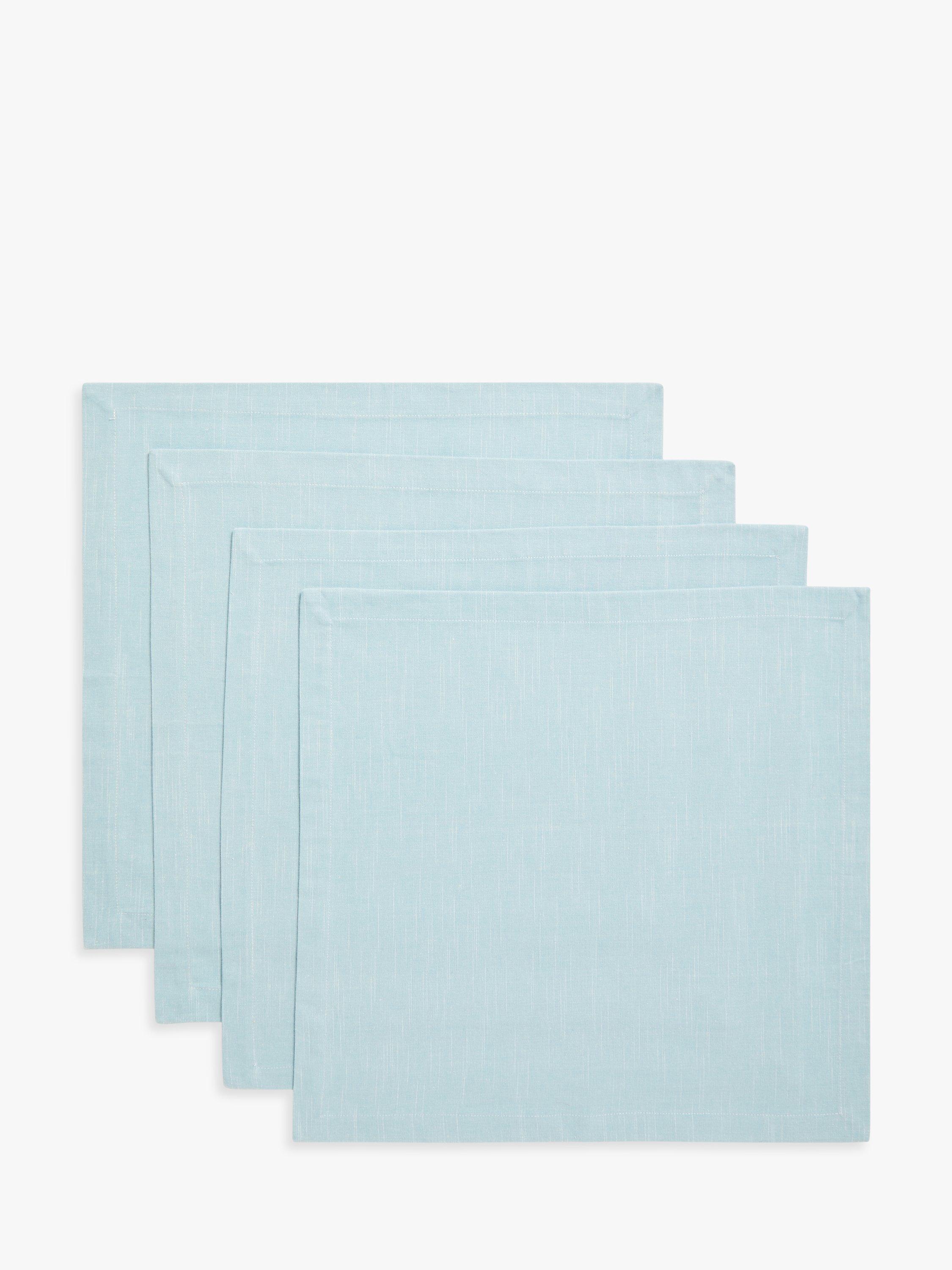 John Lewis Square Cotton Napkins, Set of 4, Blue