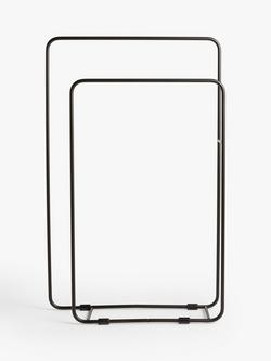 John Lewis Metal 2 Tier Towel Rail - view 2, Black
