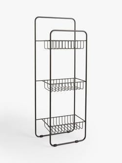 John Lewis Metal 3 Tier Bathroom Storage Unit, Black