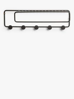 John Lewis Metal Shelf and Hook Unit, Black - view 2, Black