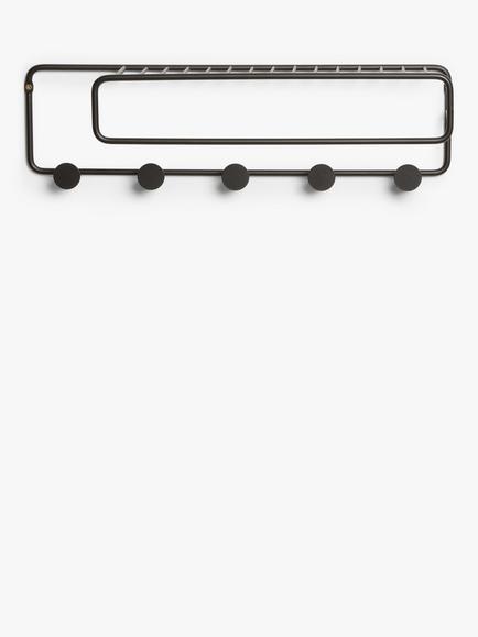 John Lewis Metal Shelf and Hook Unit, Black - view 2, Black