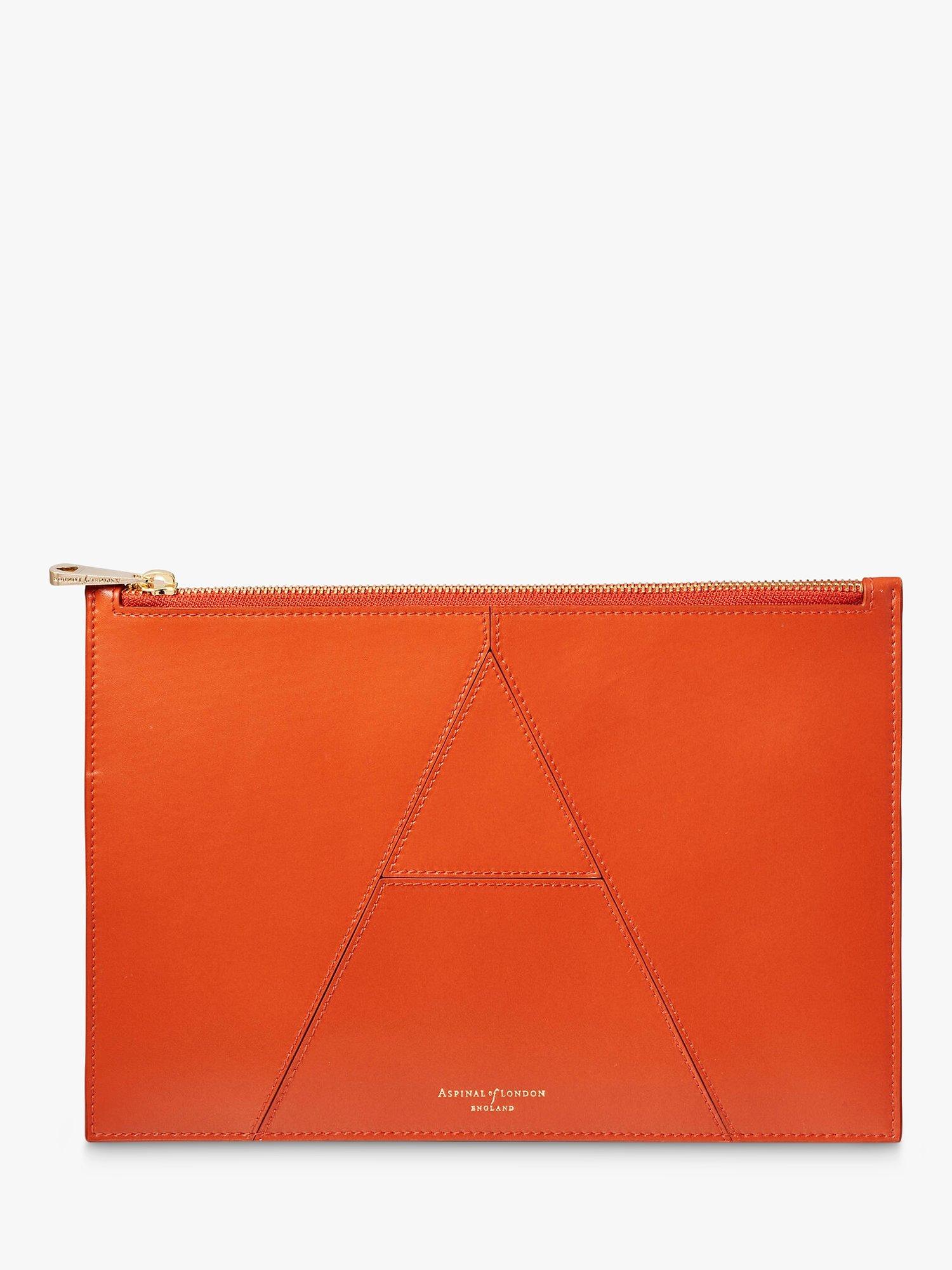 Aspinal of London Essential Smooth Leather Large A Pouch, Marmalade