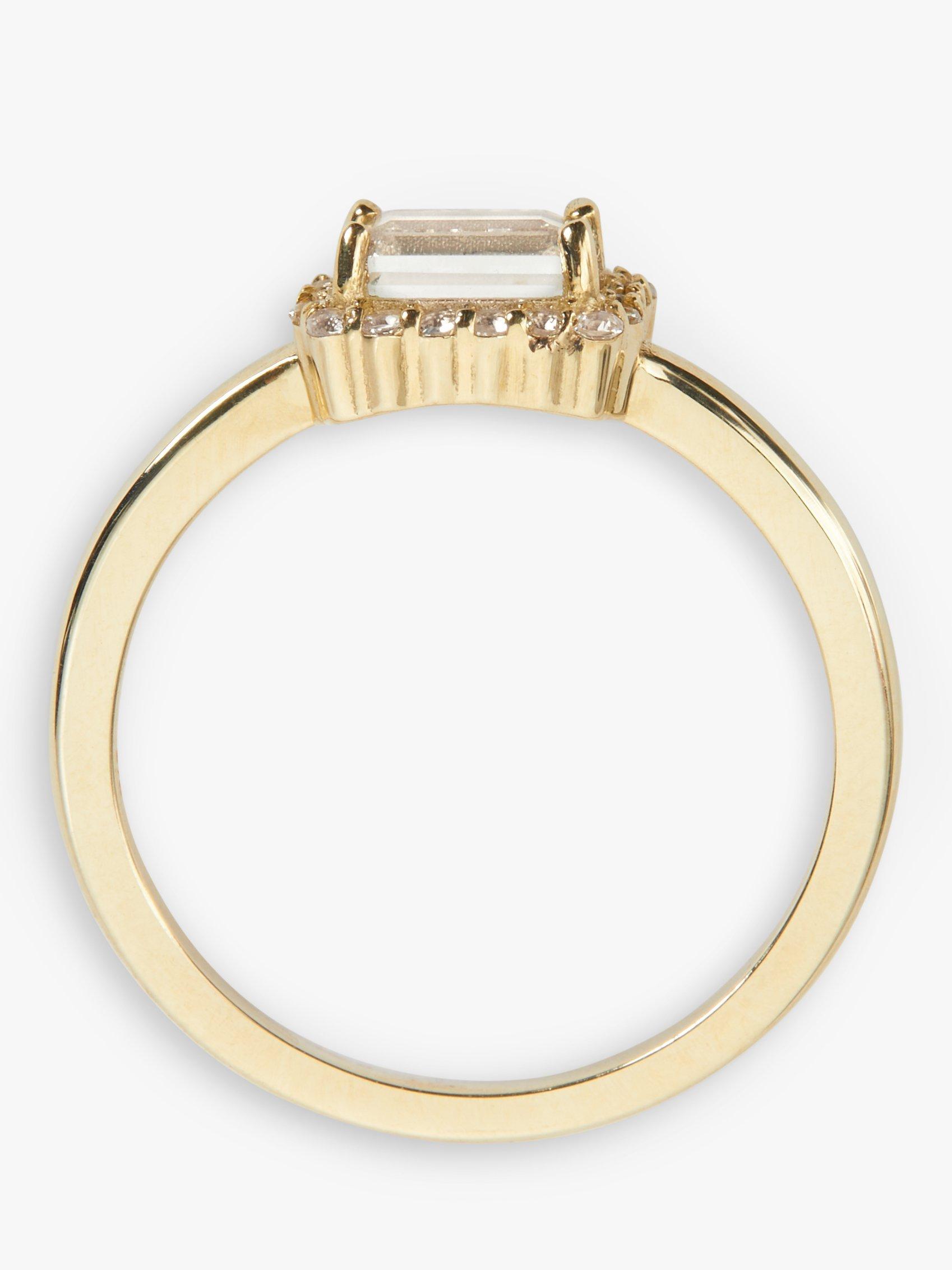 Product image 6 of 9, which shows John Lewis Bright Young Gems Limited Edition 9ct Yellow Gold Green Amethyst & White Topaz Cocktail Ring, Gold, N