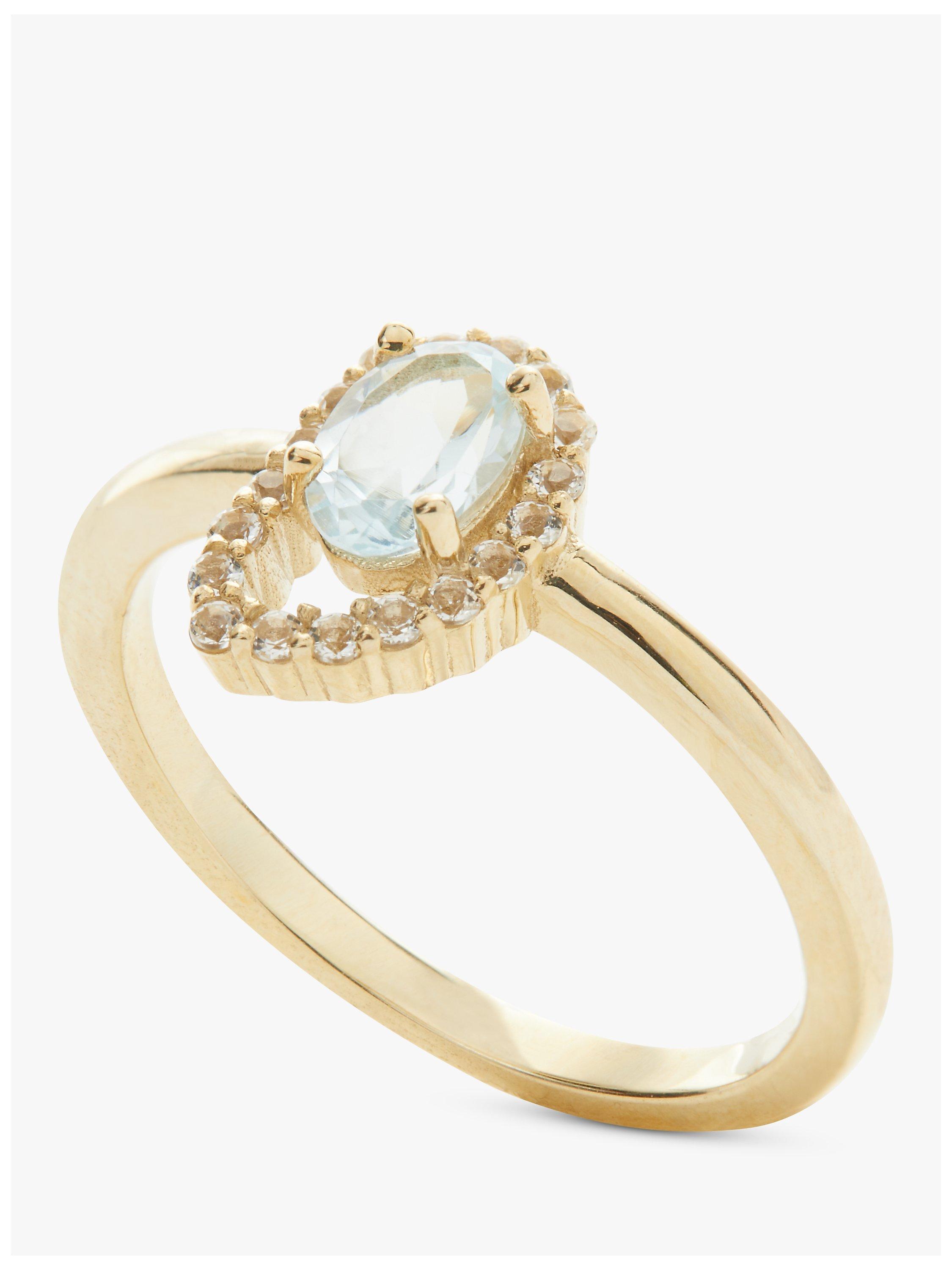Product image 4 of 9, which shows John Lewis Bright Young Gems Limited Edition 9ct Yellow Gold Topaz Cocktail Ring, Gold, P