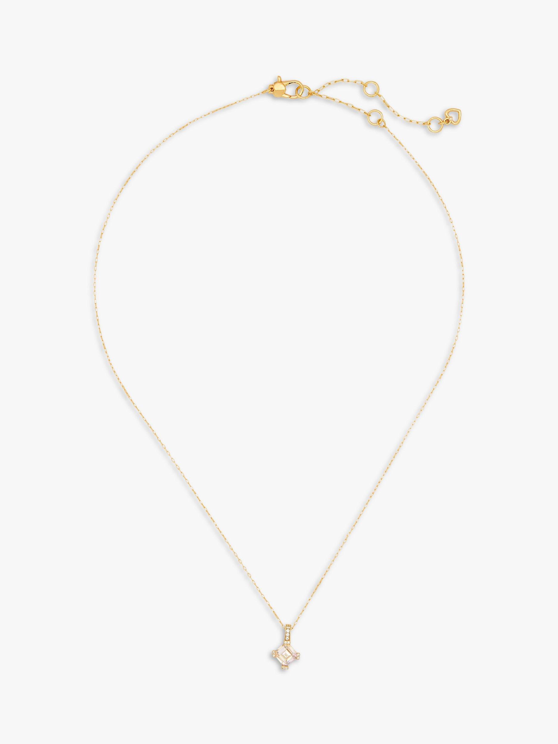 kate spade new york Daz Cubic Zirconia Pendant Necklace, Gold/Clear