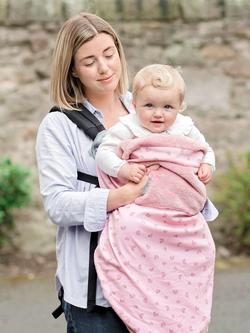 Cheeky Chompers Rainbow Rose Baby Travel Blanket, Pink - view 2, Pink