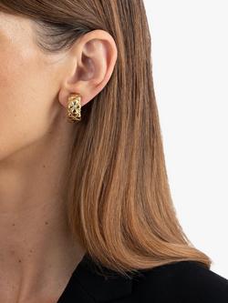 Eclectica Pre-Loved 18ct Gold Plated Half Hoop Clip-On Earrings, Dated Circa 1980s - view 2, Gold