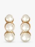 Eclectica Pre-Loved 18ct Gold Plated Faux Pearl Demi Hoop Clip-On Earrings, Dated Circa 1980s