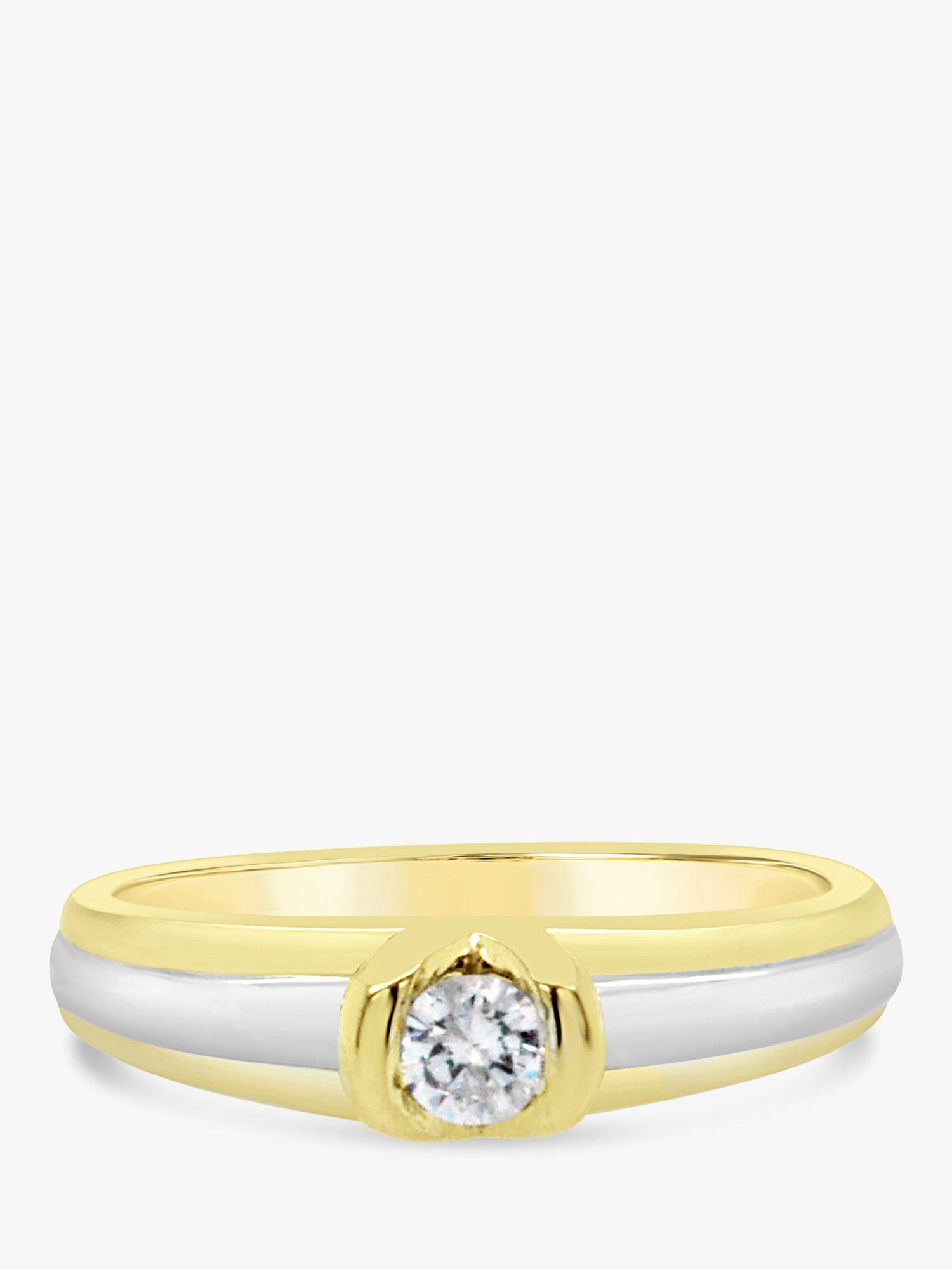 Product image 1 of 5, which shows Milton & Humble Jewellery Pre-Loved 18ct Yellow & White Gold Diamond Ring