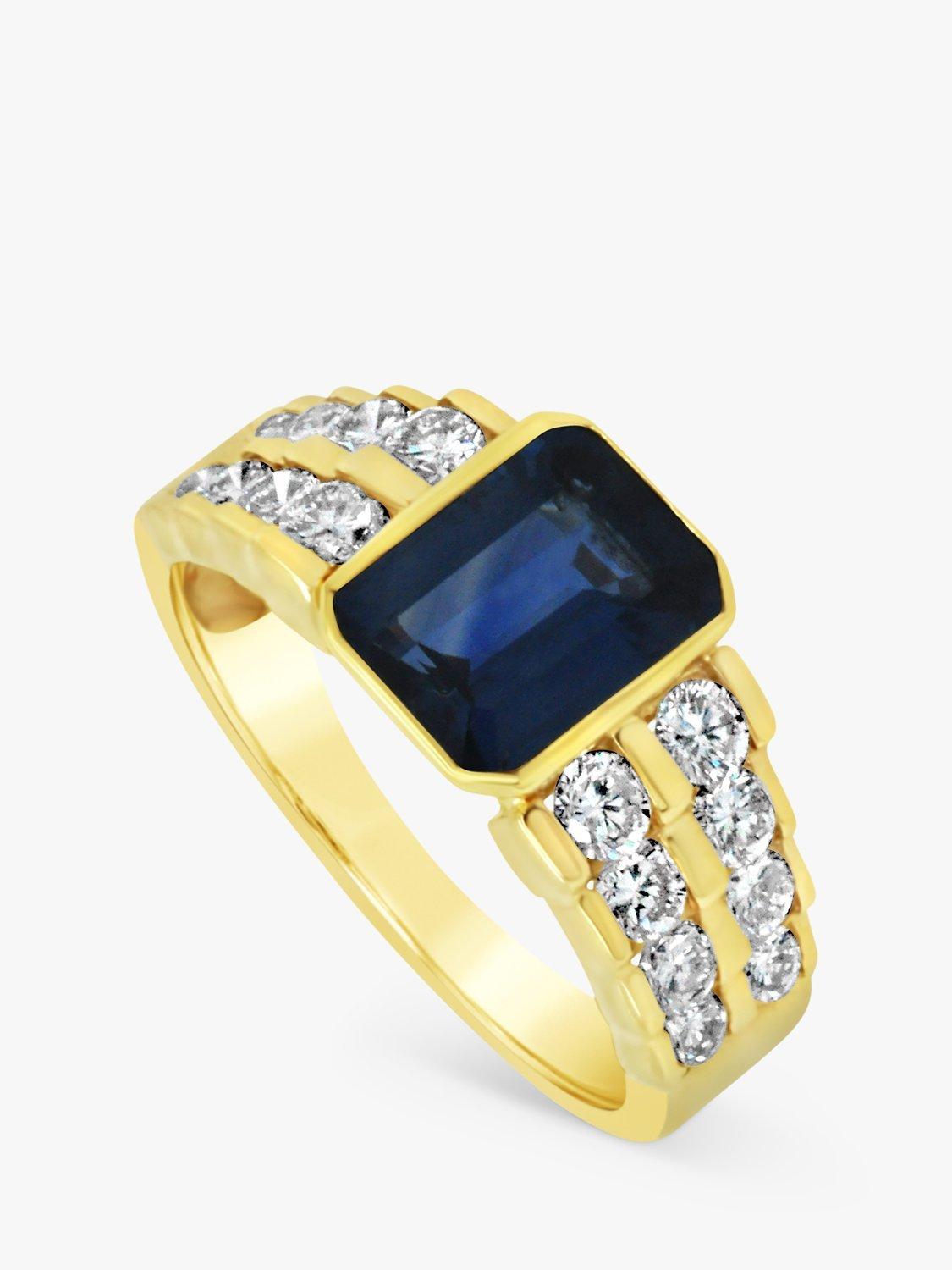 Product image 3 of 4, which shows Milton & Humble Jewellery Pre-Loved 14ct Yellow Gold Sapphire & Diamond Cocktail Ring